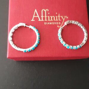 AFFINITY GEMS TURQUOISE/AGUAMARINE 1.5" HOOPS